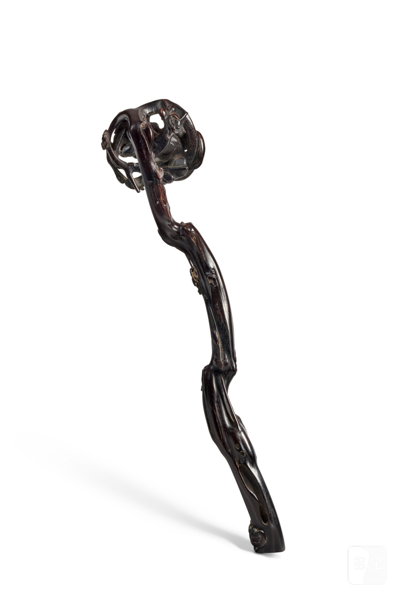 清十八/十九世紀 紫檀梅花隨形如意  CHINA, QING DYNASTY, 18TH-19TH CENTURY - 图2